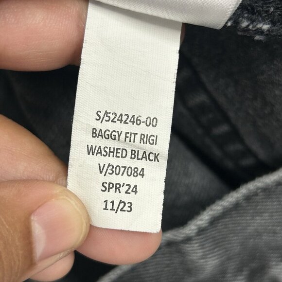 Gap Jeans Mens 28x28” Faded Black Baggy Fit Denim Y2K Skater Grunge Pants - Picture 12 of 14